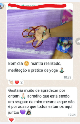 Depoimento da comunidade no WhatsApp