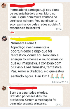 Depoimento da comunidade no WhatsApp