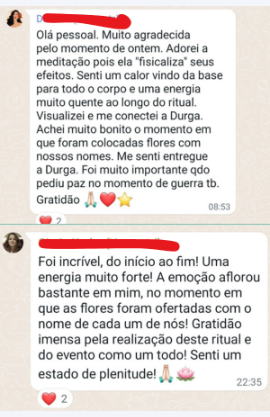 Depoimento da comunidade no WhatsApp