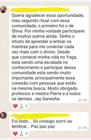 Depoimento da comunidade no WhatsApp